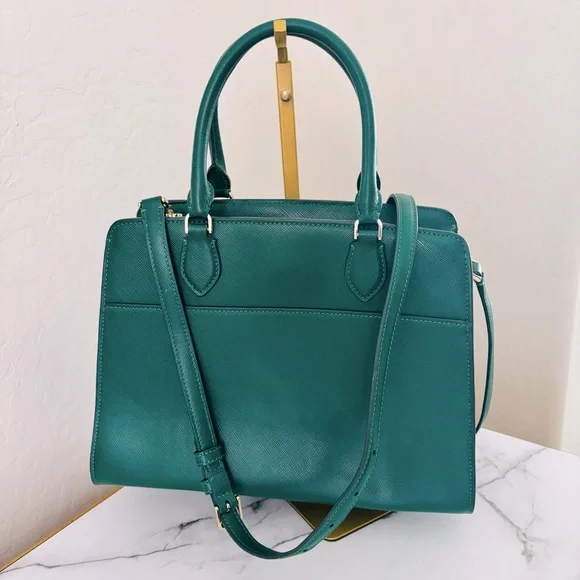 Kate Spade New York Madison Saffiano Leather Medium Satchel Green - Picture 7 of 13